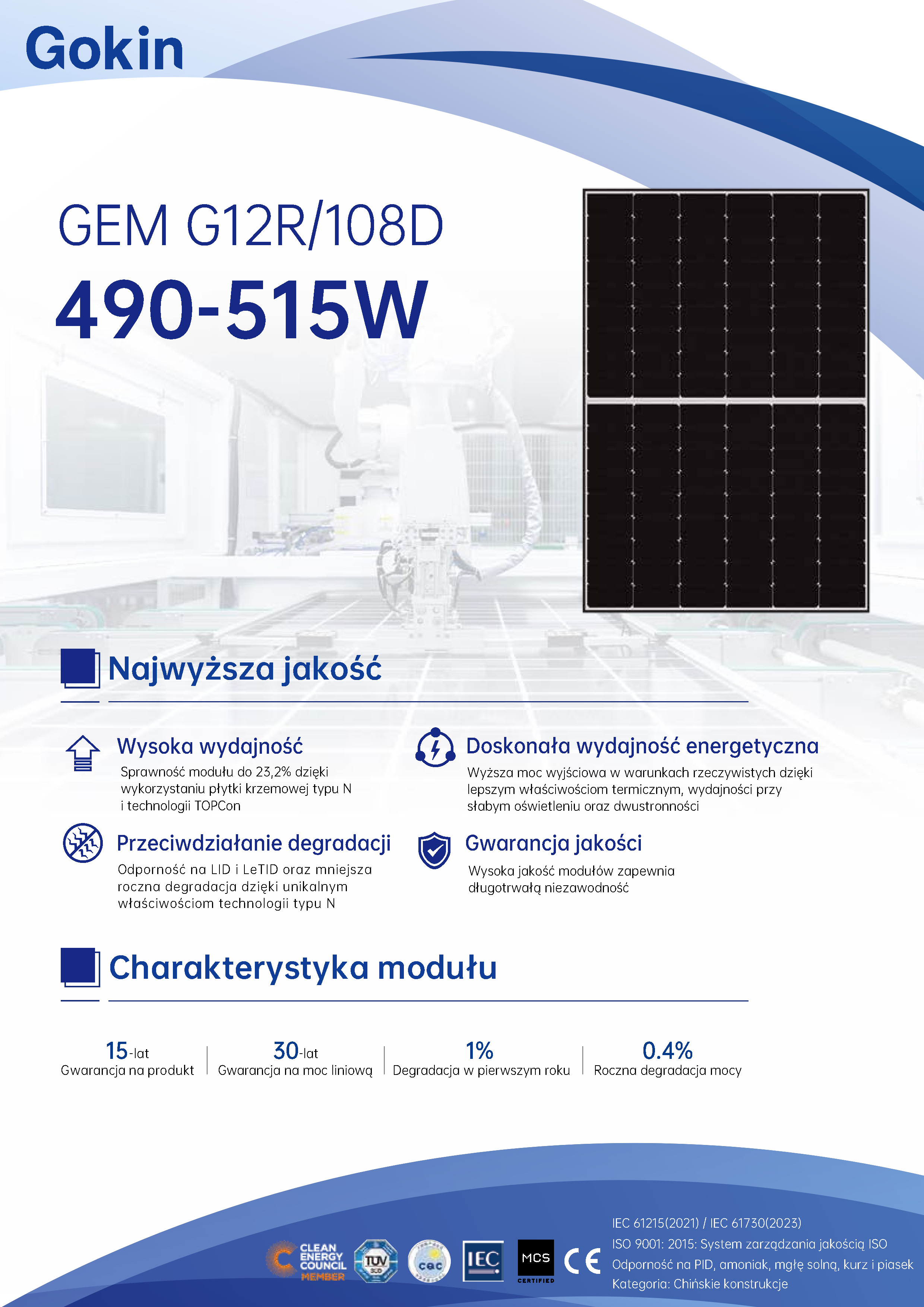 GEM  G12R-108D<br>490-515W 